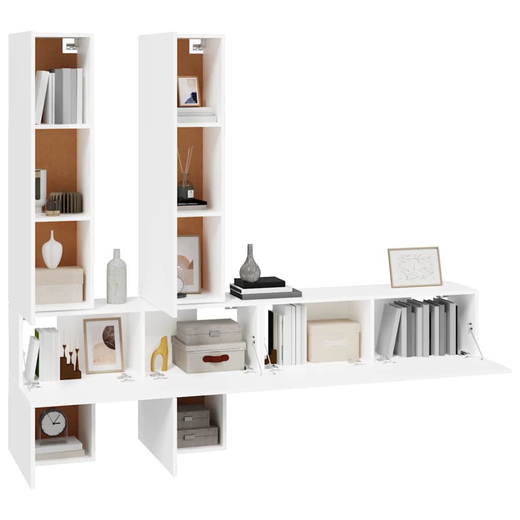 vidaXL TV-Wandschrank Weiß Holzwerkstoff