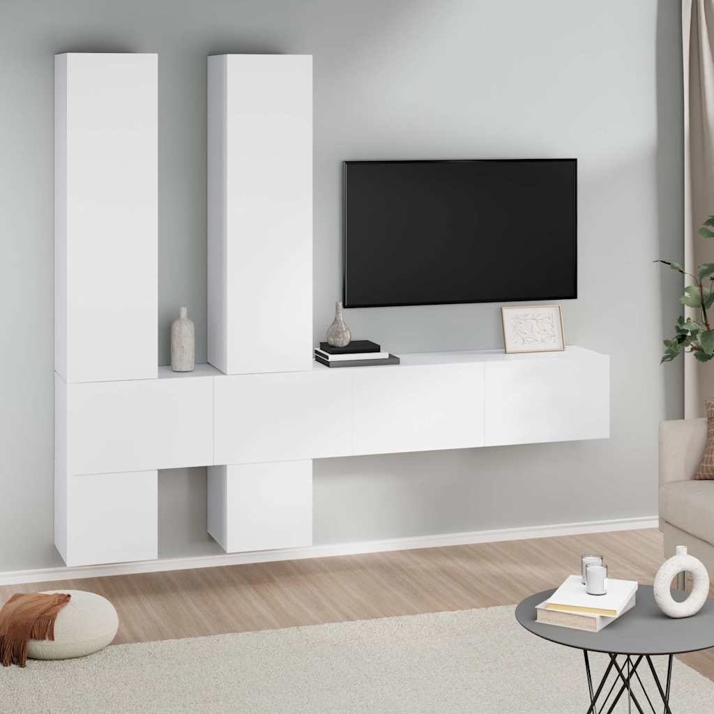 vidaXL TV-Wandschrank Weiß Holzwerkstoff
