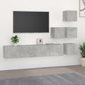 vidaXL TV-Wandschrank Betongrau Holzwerkstoff