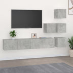 vidaXL TV-Wandschrank Betongrau Holzwerkstoff