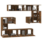 vidaXL TV-Wandschrank Räuchereiche Holzwerkstoff
