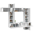 vidaXL 9-tlg. TV-Schrank-Set Weiß Holzwerkstoff