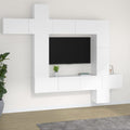 vidaXL 9-tlg. TV-Schrank-Set Weiß Holzwerkstoff