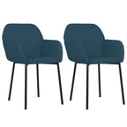 vidaXL Esszimmerstühle 2 Stk. Blau Samt