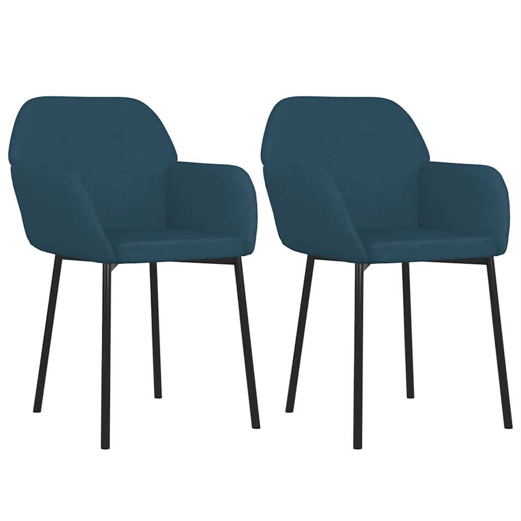vidaXL Esszimmerstühle 2 Stk. Blau Samt