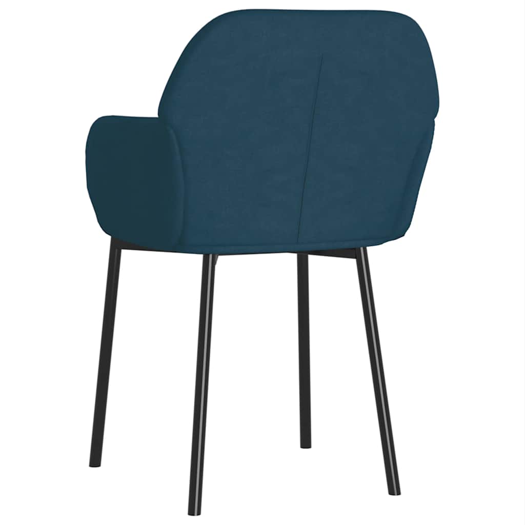 vidaXL Esszimmerstühle 2 Stk. Blau Samt