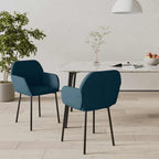 vidaXL Esszimmerstühle 2 Stk. Blau Samt