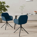 vidaXL Esszimmerstühle 2 Stk. Drehbar Blau Samt