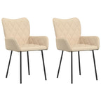 vidaXL Esszimmerstühle 2 Stk. Creme Stoff