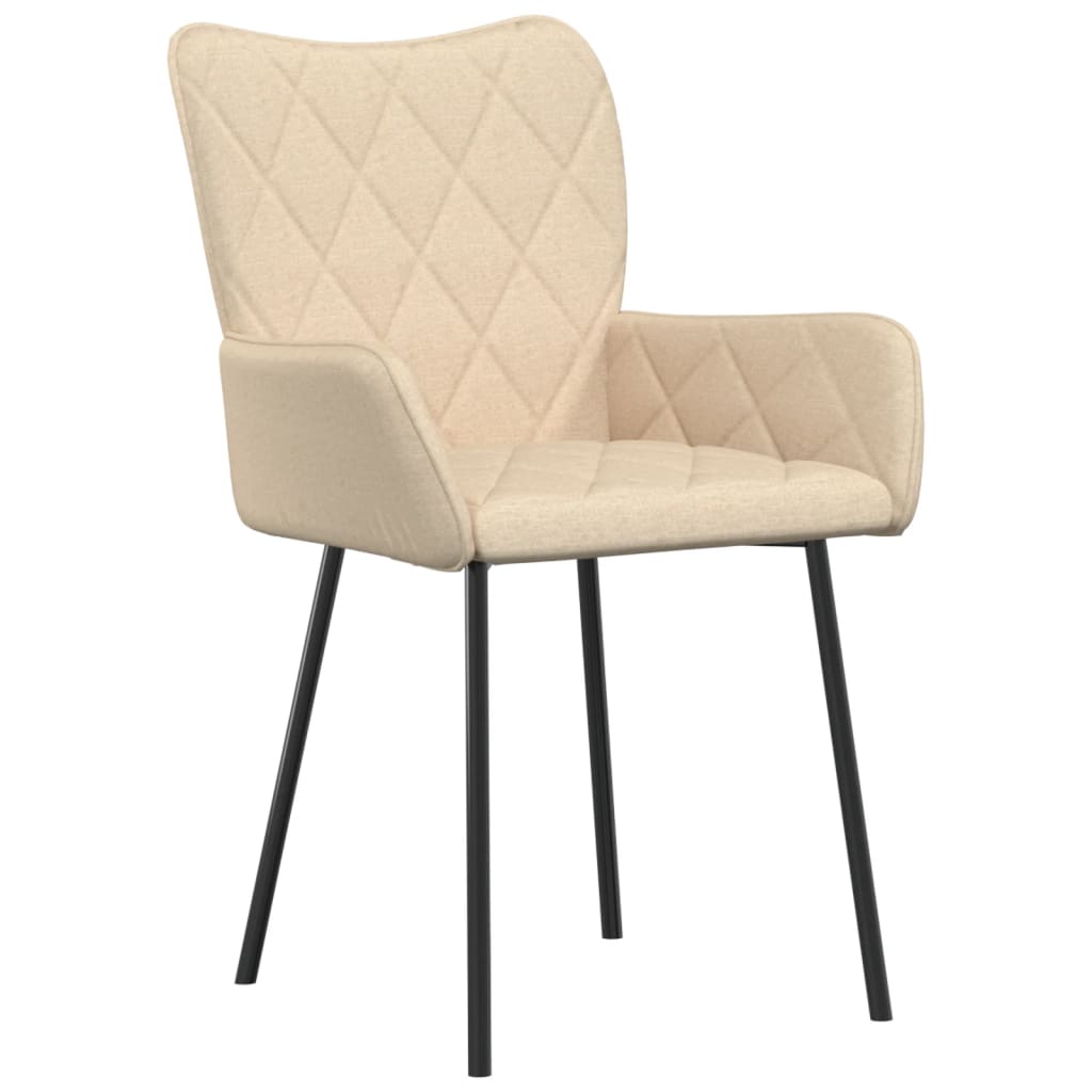 vidaXL Esszimmerstühle 2 Stk. Creme Stoff