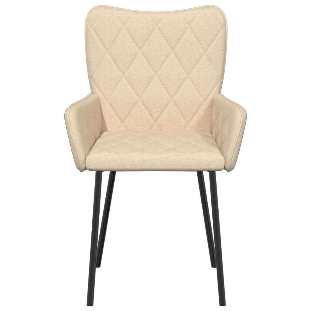 vidaXL Esszimmerstühle 2 Stk. Creme Stoff