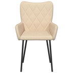 vidaXL Esszimmerstühle 2 Stk. Creme Stoff