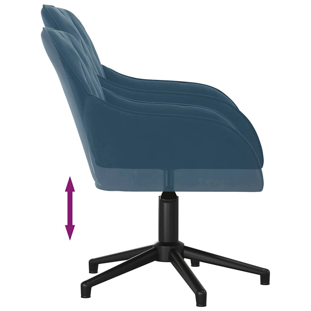 vidaXL Bürostuhl Drehbar Blau Samt