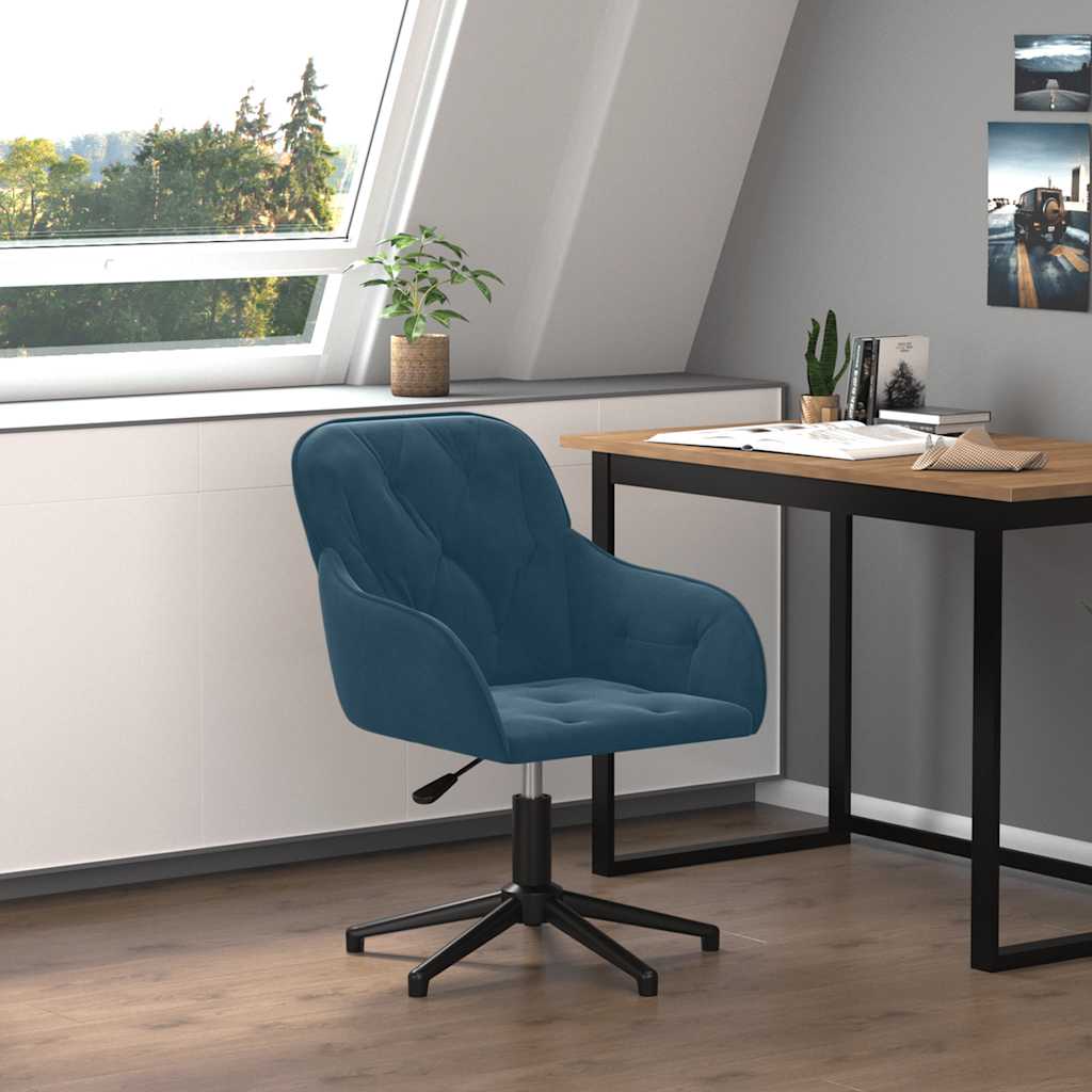 vidaXL Bürostuhl Drehbar Blau Samt