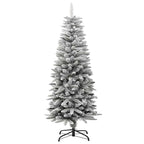 vidaXL Künstlicher Weihnachtsbaum Schlank mit Schnee 120 cm PVC & PE
