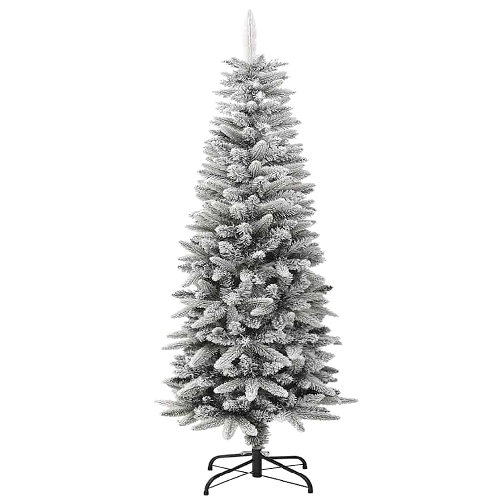 vidaXL Künstlicher Weihnachtsbaum Schlank mit Schnee 120 cm PVC & PE