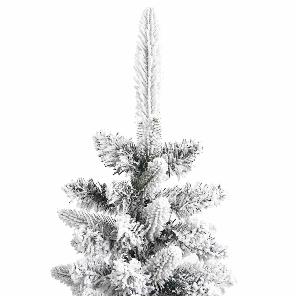 vidaXL Künstlicher Weihnachtsbaum Schlank mit Schnee 120 cm PVC & PE