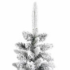 vidaXL Künstlicher Weihnachtsbaum Schlank mit Schnee 120 cm PVC & PE