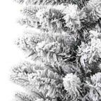 vidaXL Künstlicher Weihnachtsbaum Schlank mit Schnee 120 cm PVC & PE