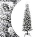 vidaXL Künstlicher Weihnachtsbaum Schlank mit Schnee 120 cm PVC & PE