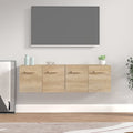 vidaXL Wandschränke 2 Stk. Sonoma-Eiche 60x36,5x35 cm Holzwerkstoff