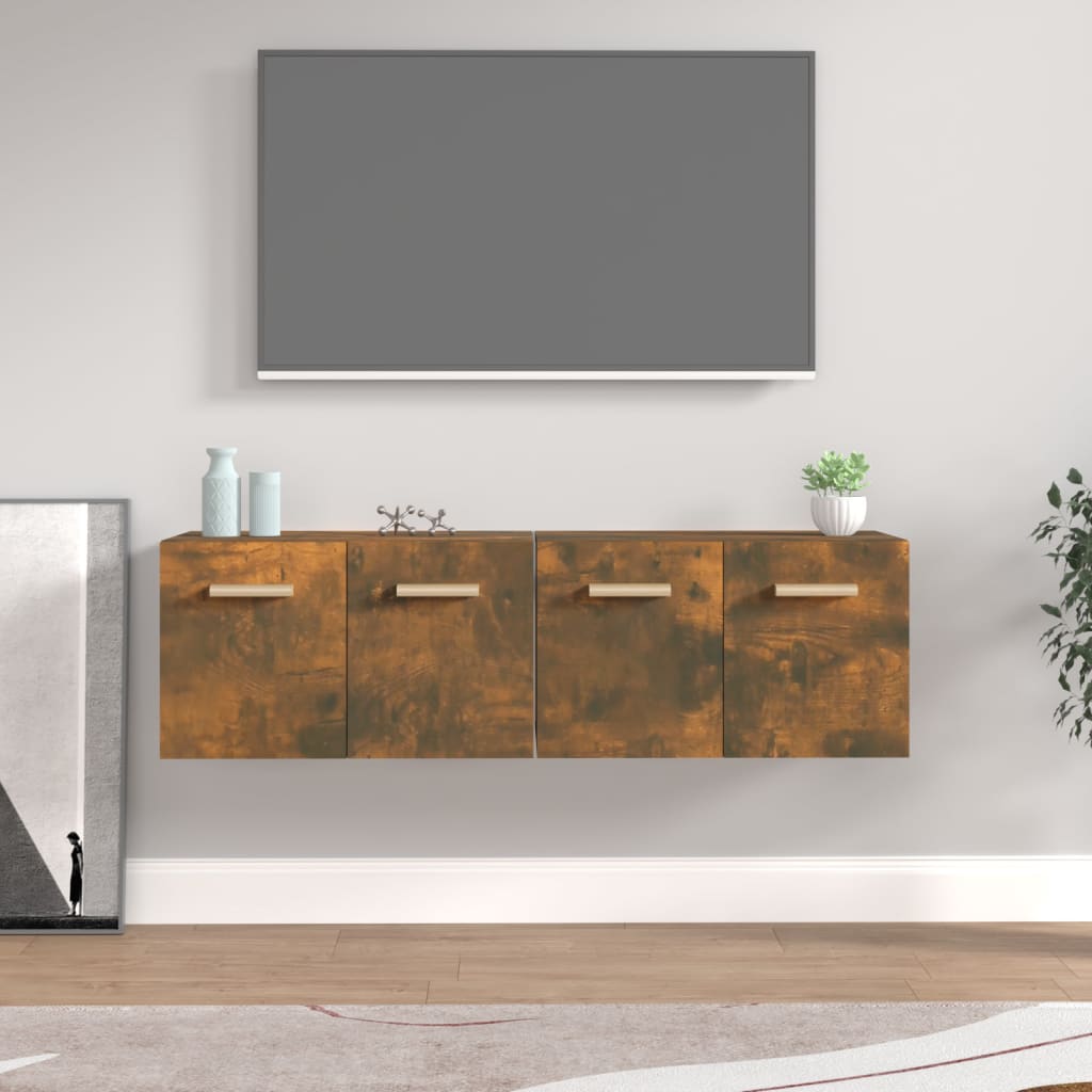 vidaXL Wandschränke 2 Stk. Räuchereiche 60x36,5x35 cm Holzwerkstoff