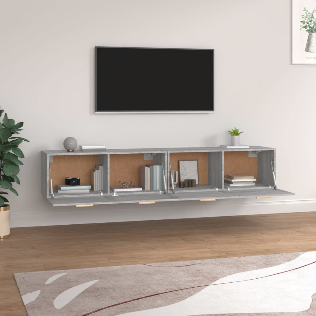 vidaXL Wandschränke 2 Stk. Grau Sonoma 100x36,5x35 cm Holzwerkstoff