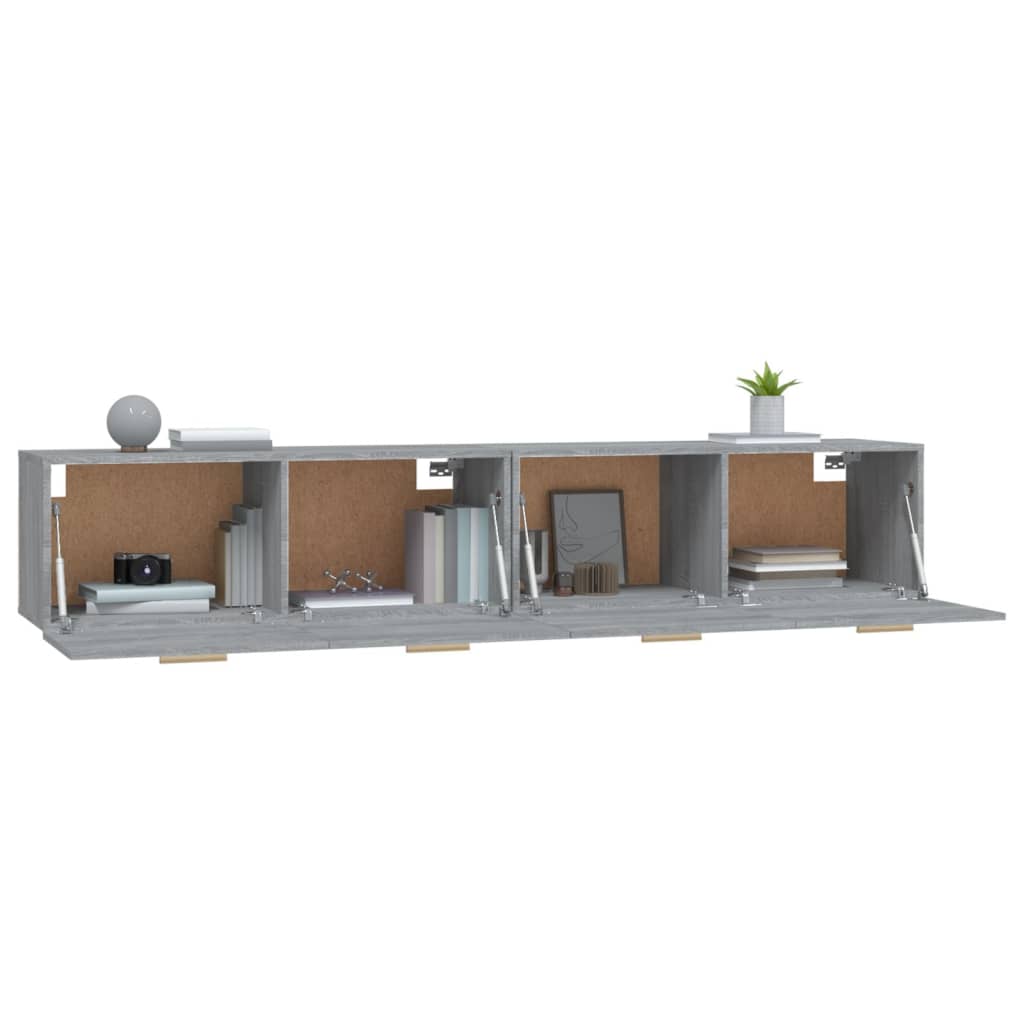 vidaXL Wandschränke 2 Stk. Grau Sonoma 100x36,5x35 cm Holzwerkstoff