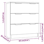 vidaXL 3-tlg. Sideboard Sonoma Eiche-Optik Holzwerkstoff