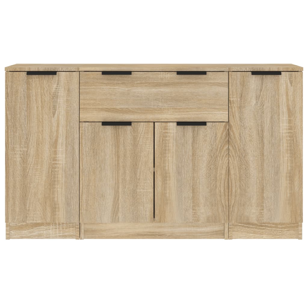vidaXL Sideboards 3 Stk. Sonoma-Eiche Holzwerkstoff