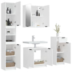 vidaXL 4-tlg. Badmöbel-Set Weiß Holzwerkstoff