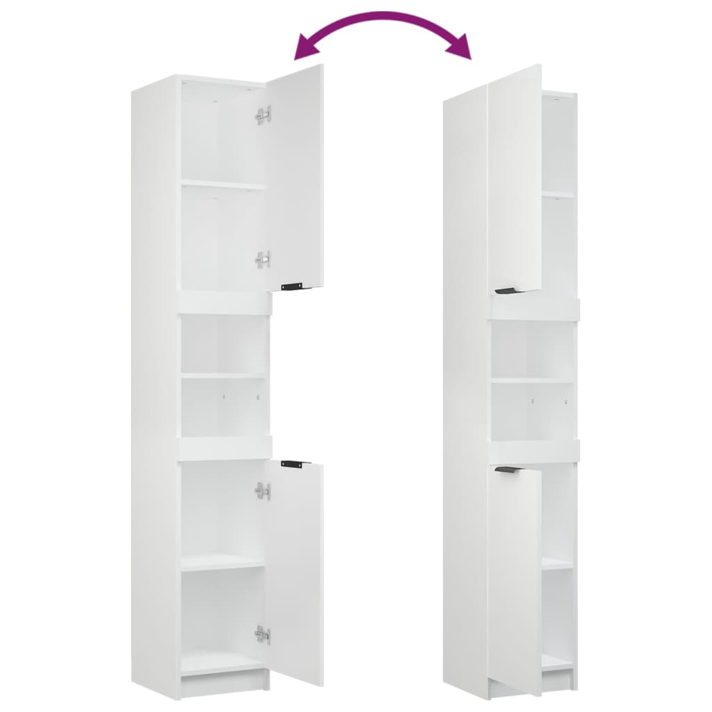 vidaXL 4-tlg. Badmöbel-Set Weiß Holzwerkstoff