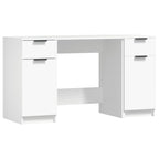 vidaXL Schreibtisch mit Beistellschrank Weiß Holzwerkstoff