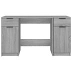vidaXL Schreibtisch mit Beistellschrank Grau Sonoma Holzwerkstoff