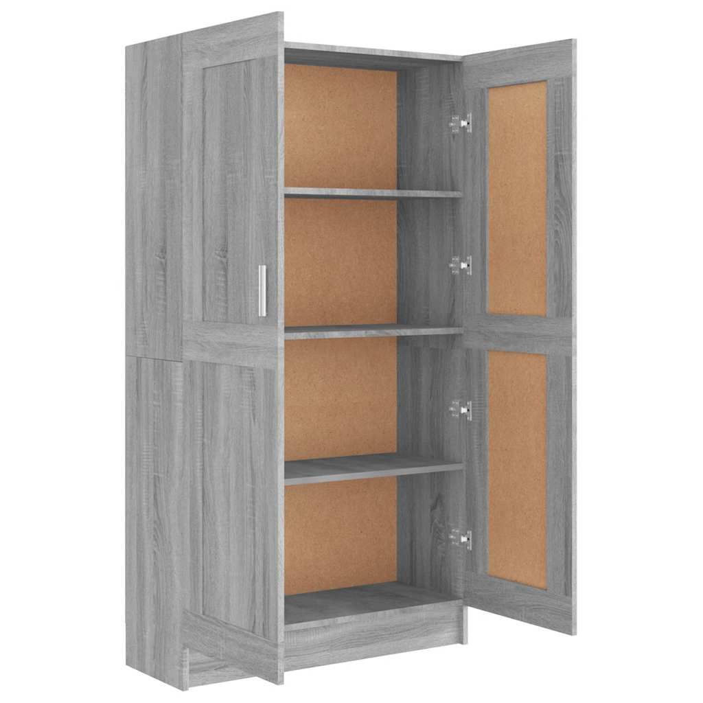 vidaXL Bücherschrank Grau Sonoma 82,5x30,5x150 cm Holzwerkstoff