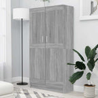 vidaXL Bücherschrank Grau Sonoma 82,5x30,5x150 cm Holzwerkstoff