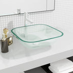 vidaXL Waschbecken Glas 42x42x14 cm Transparent