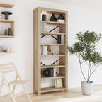 vidaXL Bücherregal 7 Böden 80x30x200 cm Massivholz Akazie