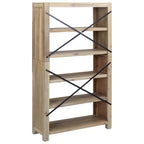 vidaXL Bücherregal 5 Böden 80x30x140 cm Massivholz Akazie