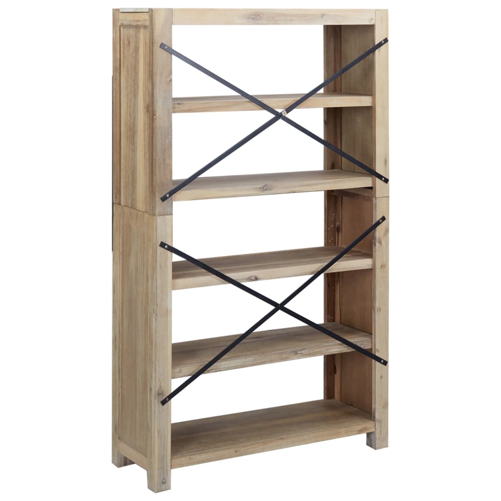 vidaXL Bücherregal 5 Böden 80x30x140 cm Massivholz Akazie