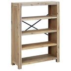 vidaXL Bücherregal 4 Böden 80x30x110 cm Massivholz Akazie