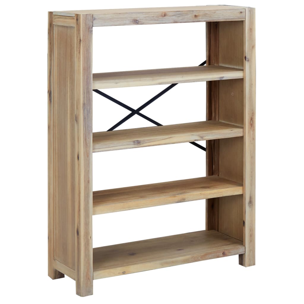 vidaXL Bücherregal 4 Böden 80x30x110 cm Massivholz Akazie