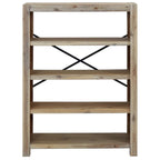 vidaXL Bücherregal 4 Böden 80x30x110 cm Massivholz Akazie
