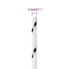 vidaXL Bootsseil Geflochten Weiß 2 mmx25 m Polyester