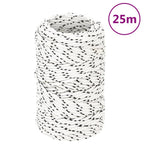 vidaXL Bootsseil Geflochten Weiß 2 mmx25 m Polyester