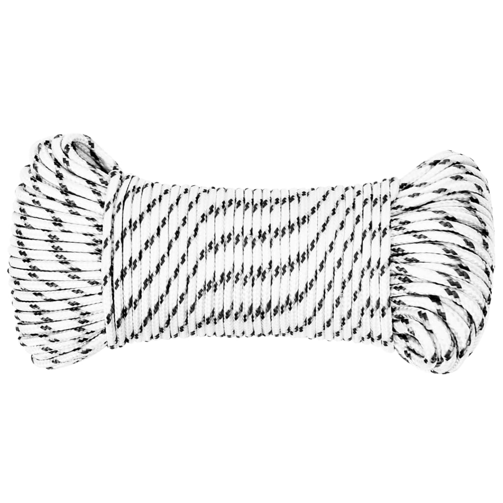 vidaXL Bootsseil Geflochten Weiß 5 mmx250 m Polyester