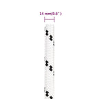 vidaXL Bootsseil Geflochten Weiß 14 mmx25 m Polyester