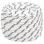 vidaXL Bootsseil Geflochten Weiß 14 mmx250 m Polyester