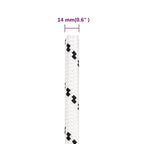 vidaXL Bootsseil Geflochten Weiß 14 mmx250 m Polyester