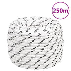 vidaXL Bootsseil Geflochten Weiß 14 mmx250 m Polyester